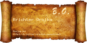 Brichter Orsika névjegykártya
